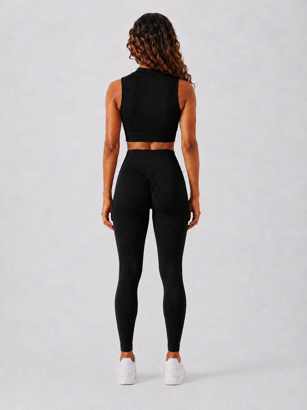 Sara Short Sleeve Zipper Top - Black