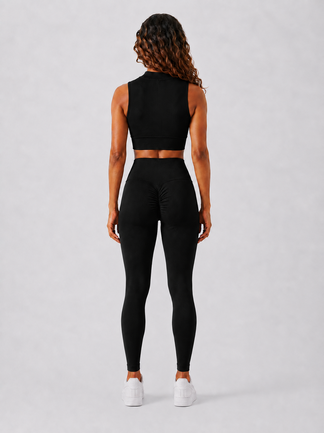 Sara Short Sleeve Zipper Top - Black