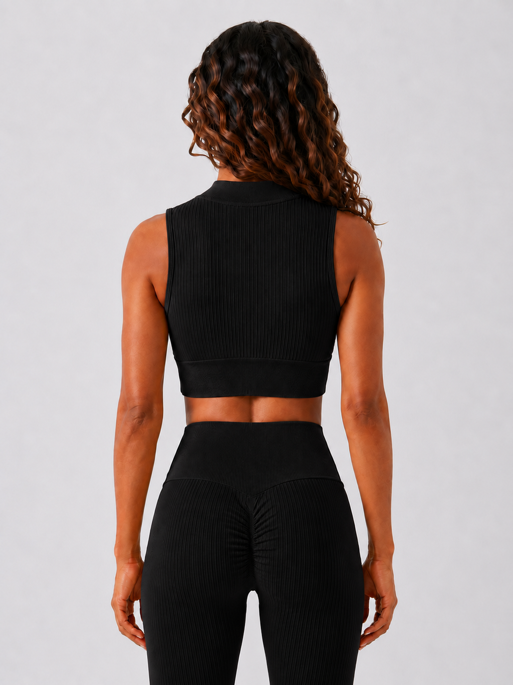 Sara Short Sleeve Zipper Top - Black