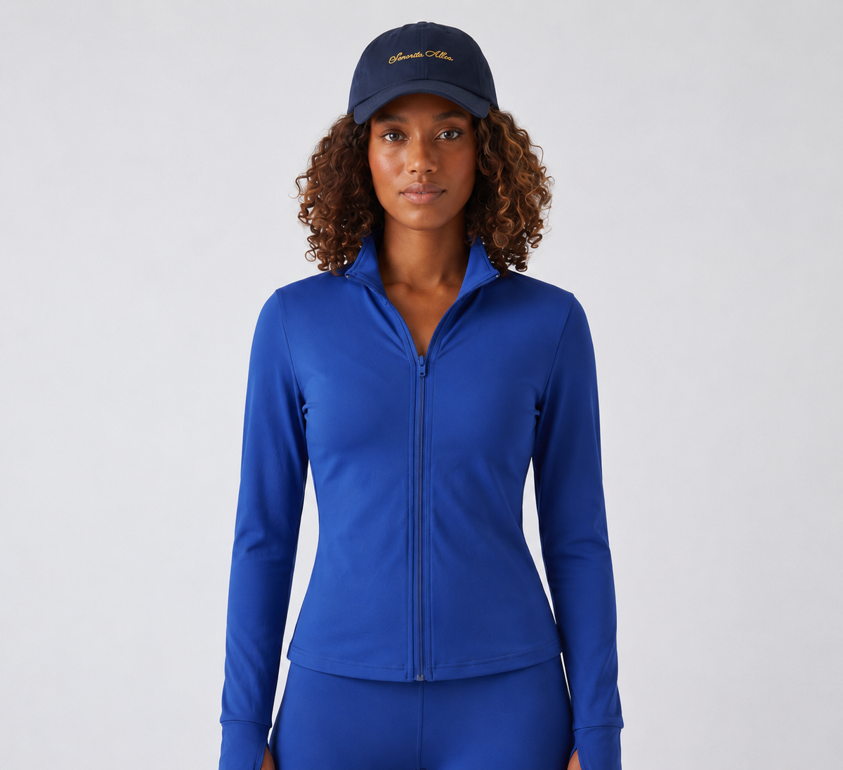 Sabrina Long Sleeve Zipper Top - Blue