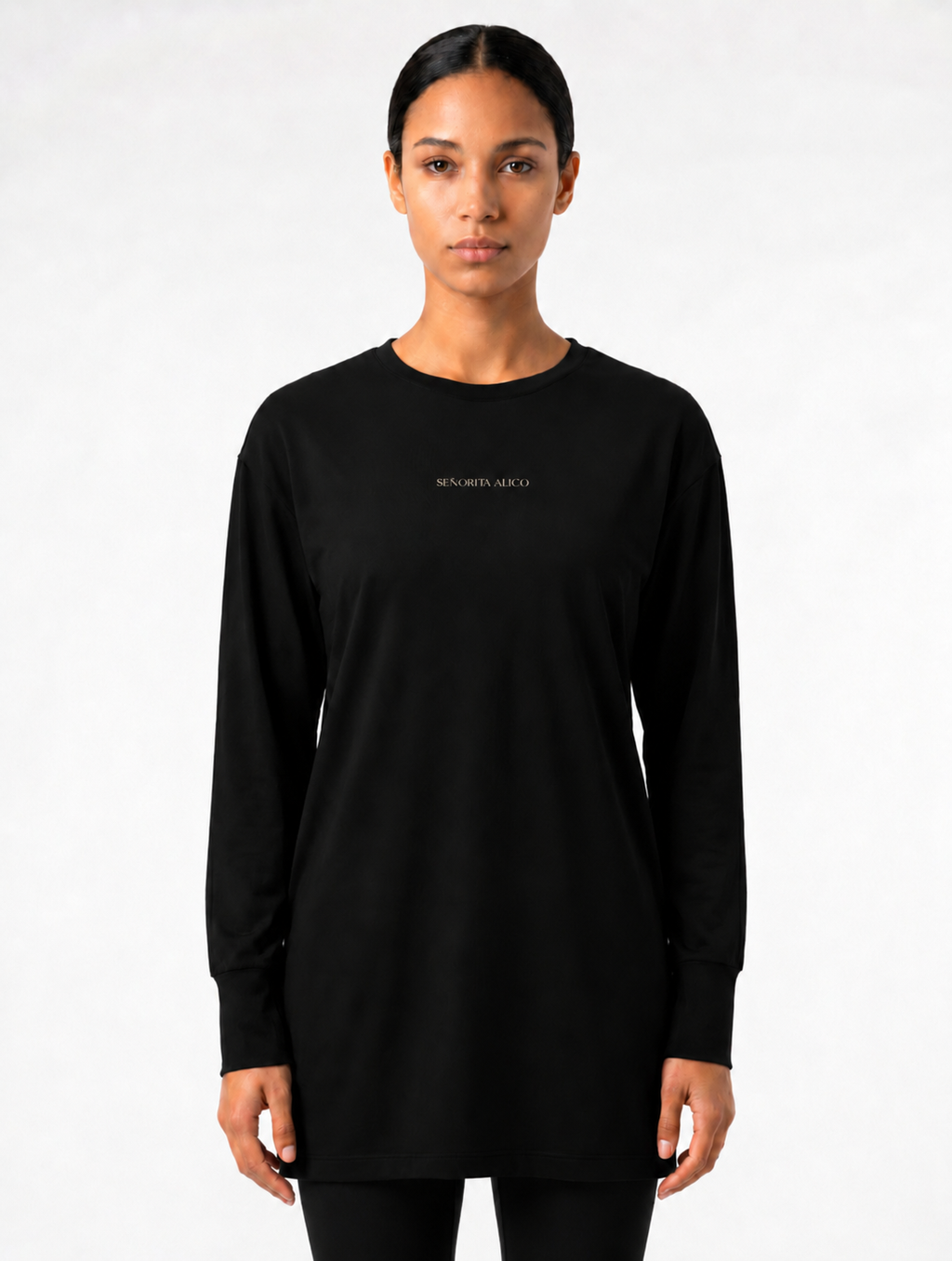 Maryam Modest Oversized Long Sleeve T-shirt - Black