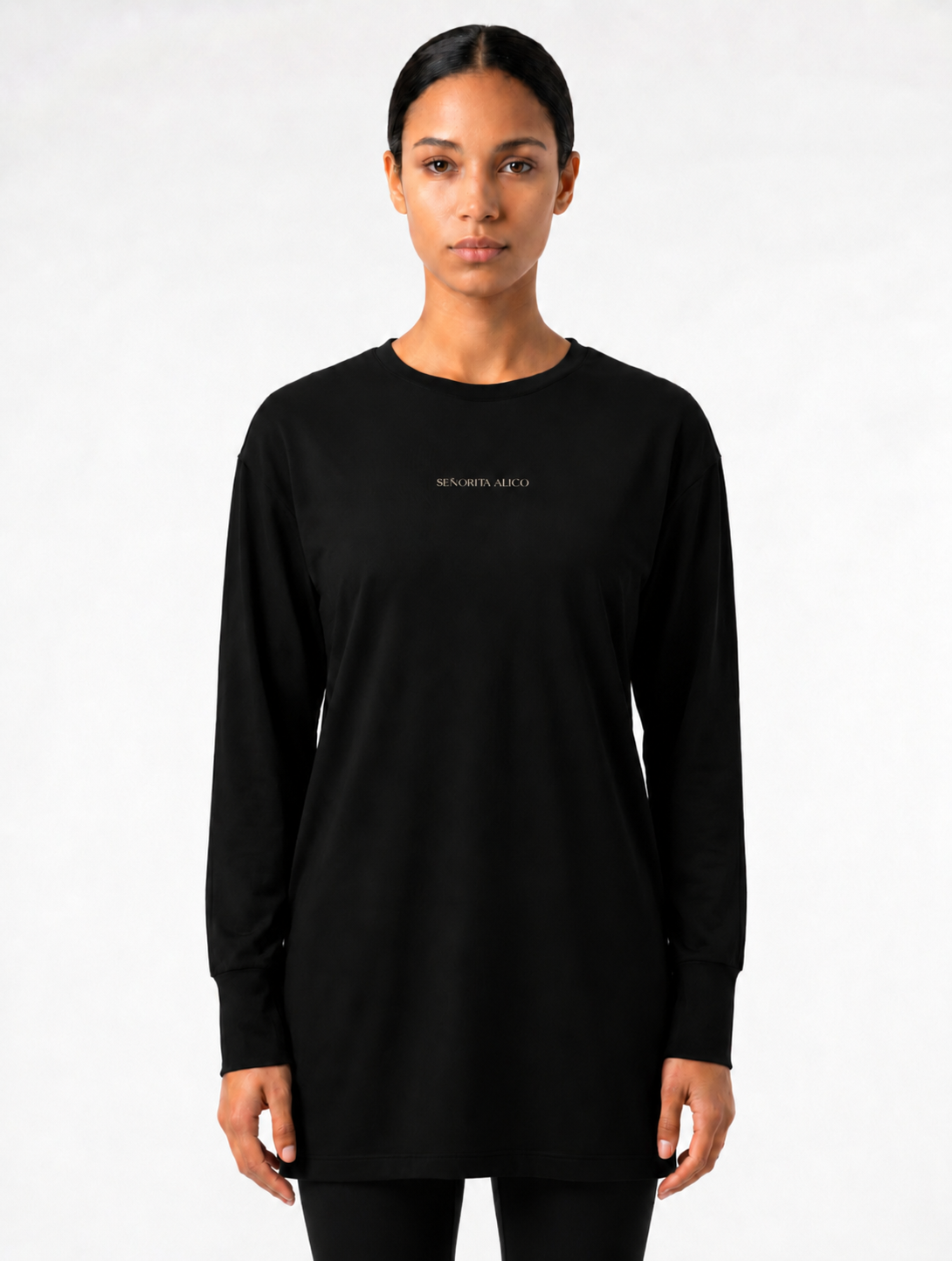 Maryam Modest Oversized Long Sleeve T-shirt - Black