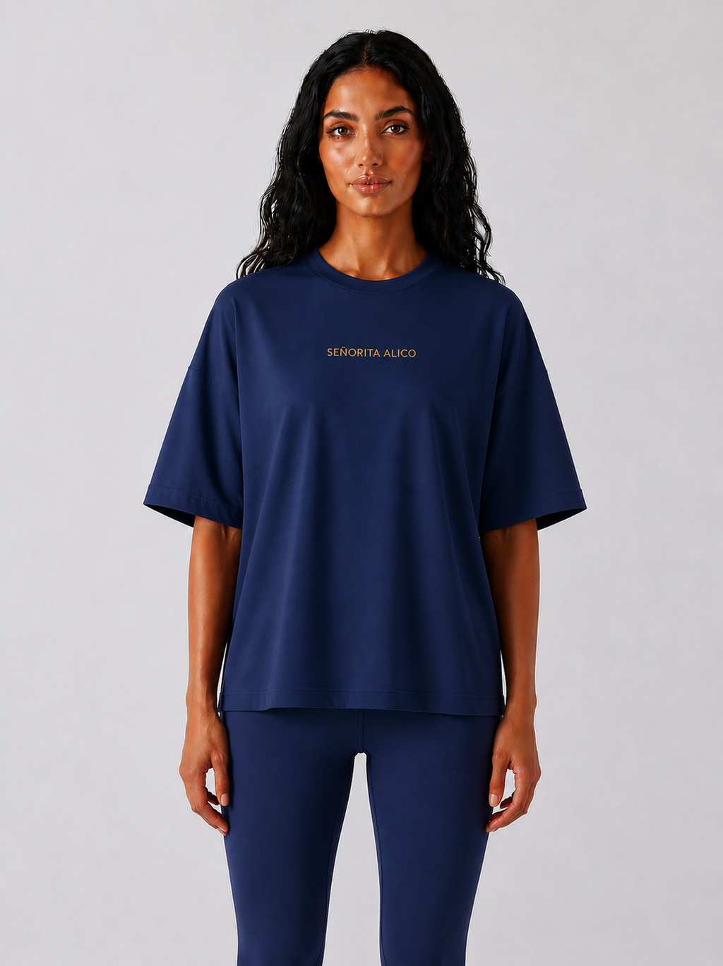 Maryam Cropped Oversized Short Sleeve T-shirt - Blue