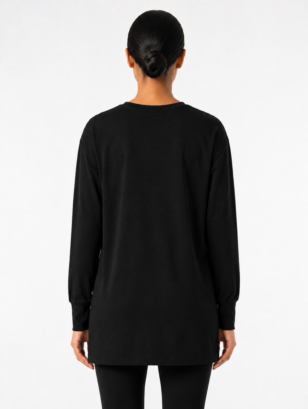Maryam Modest Oversized Long Sleeve T-shirt - Black