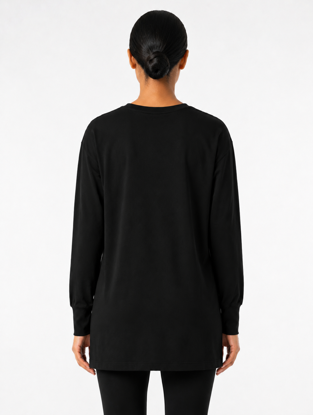 Maryam Modest Oversized Long Sleeve T-shirt - Black
