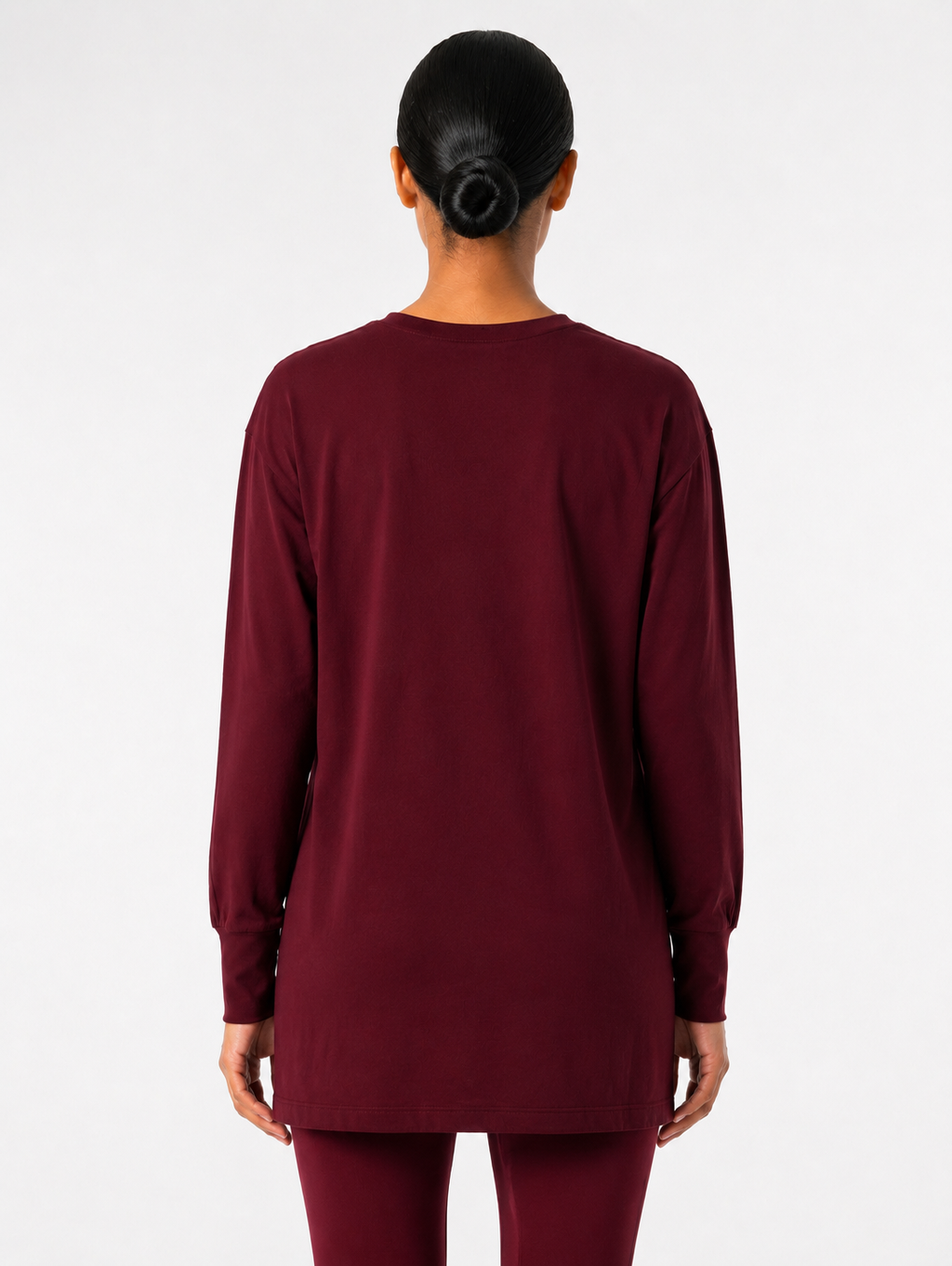 Maryam Modest Oversized Long Sleeve T-shirt - Classic Wine