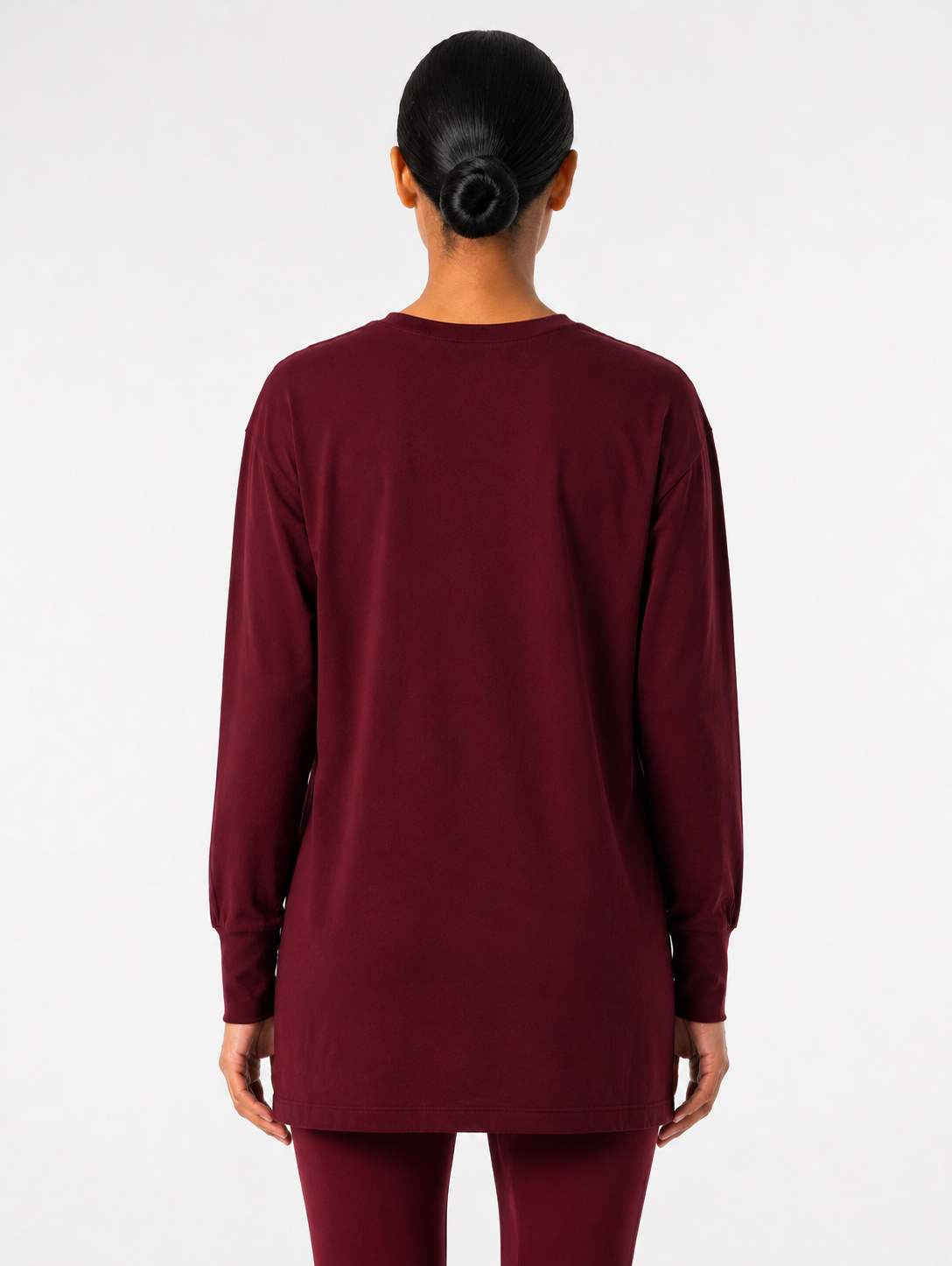 Maryam Modest Oversized Long Sleeve T-shirt - Classic Wine