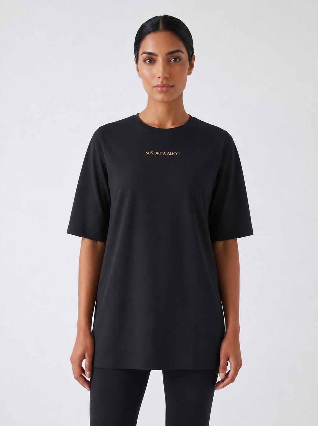 Maryam Modest Oversized Short Sleeve T-shirt - Black