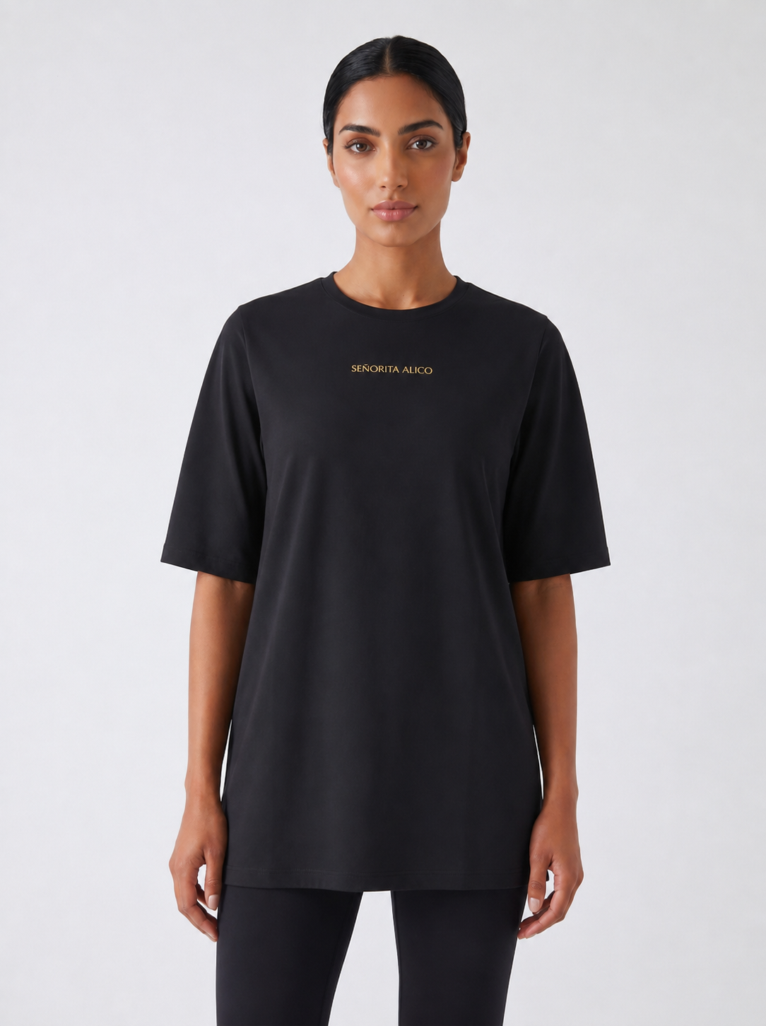 Maryam Modest Oversized Short Sleeve T-shirt - Black