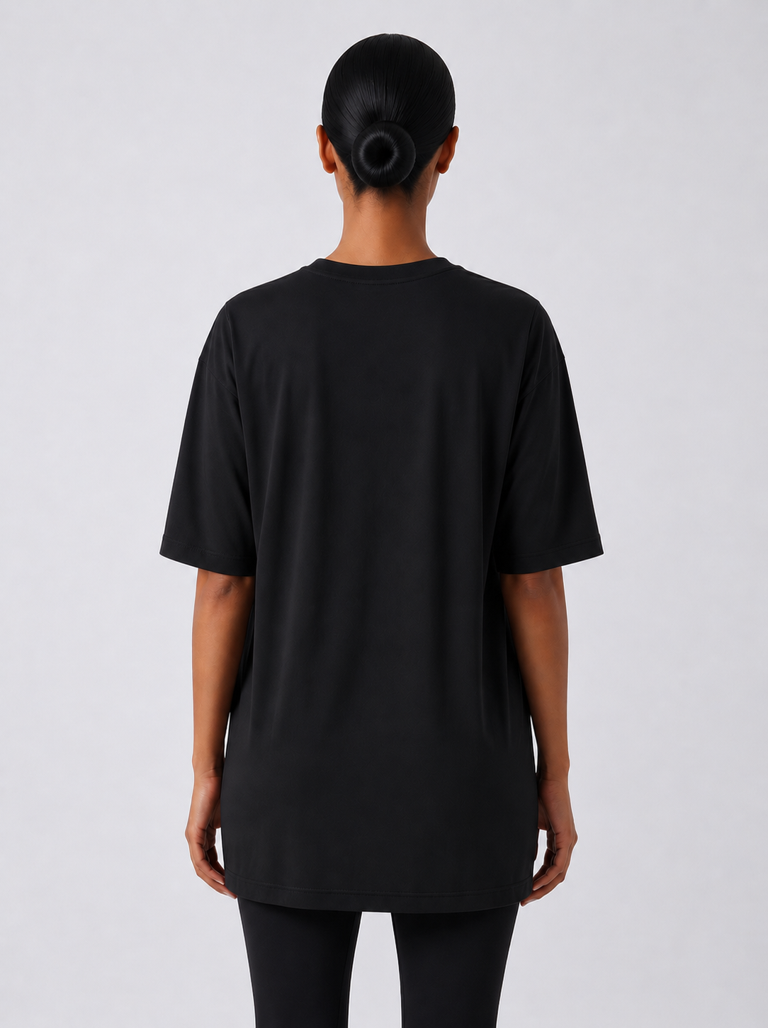 Maryam Modest Oversized Short Sleeve T-shirt - Black
