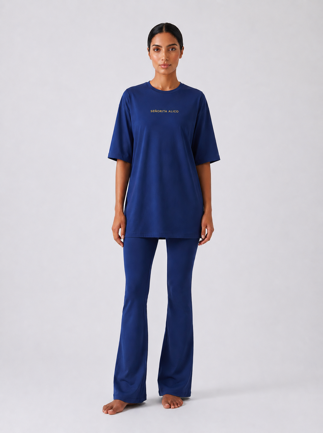 Maryam Modest Oversized Short Sleeve T-shirt - Blue