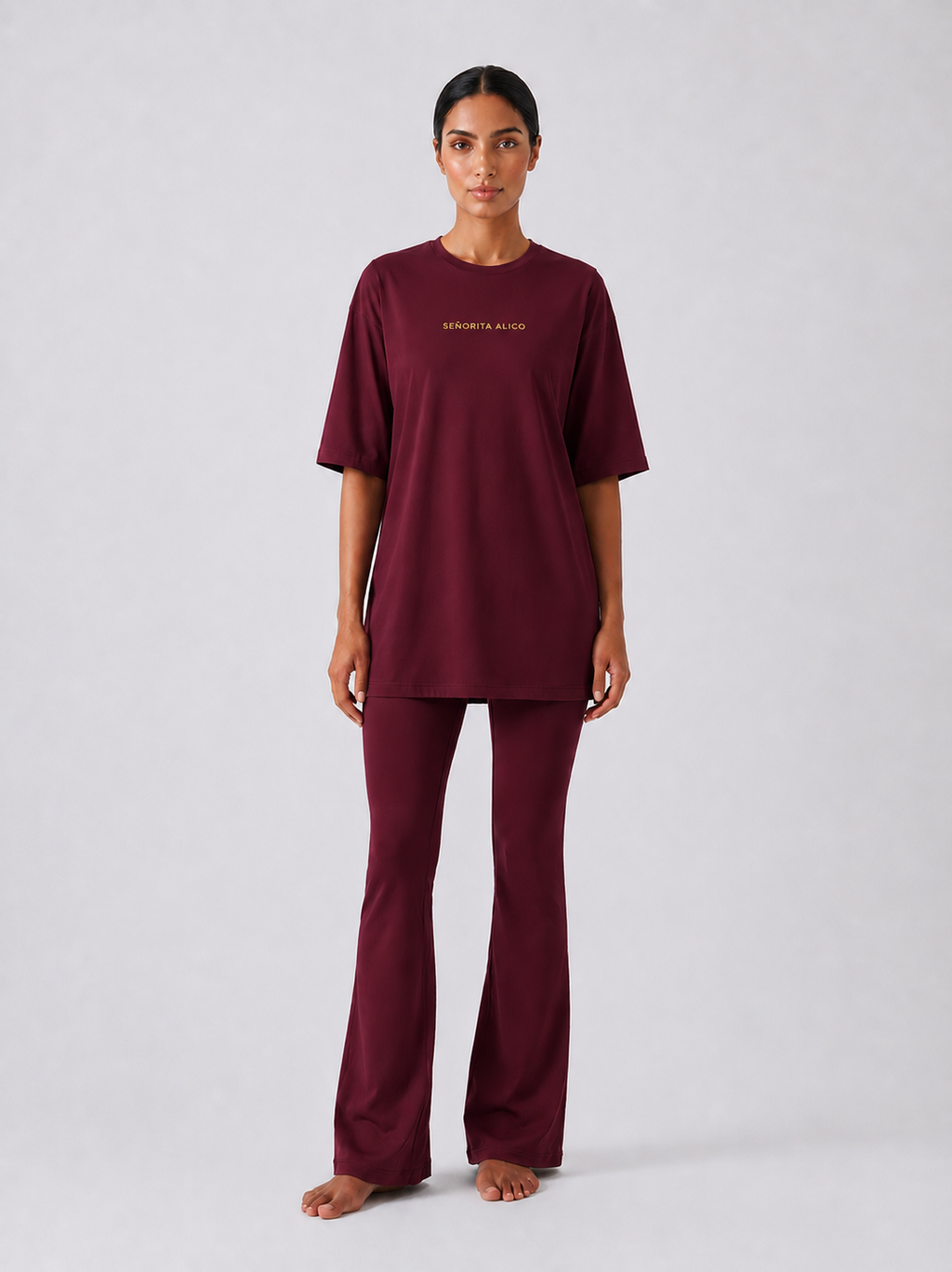 Farida UltraSoft Flared Leggings 27" - Classic Wine