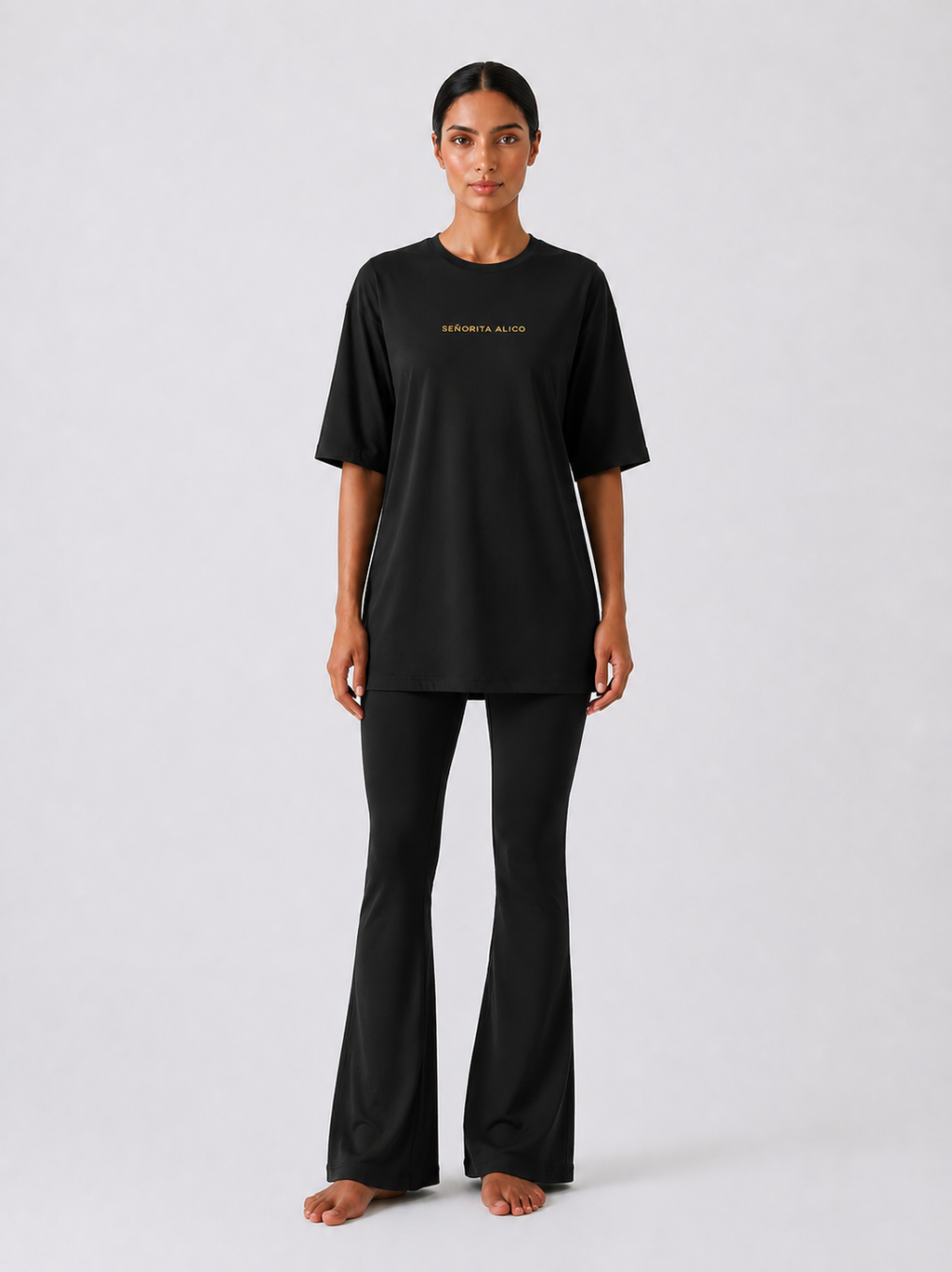 Maryam Modest Oversized Short Sleeve T-shirt - Black