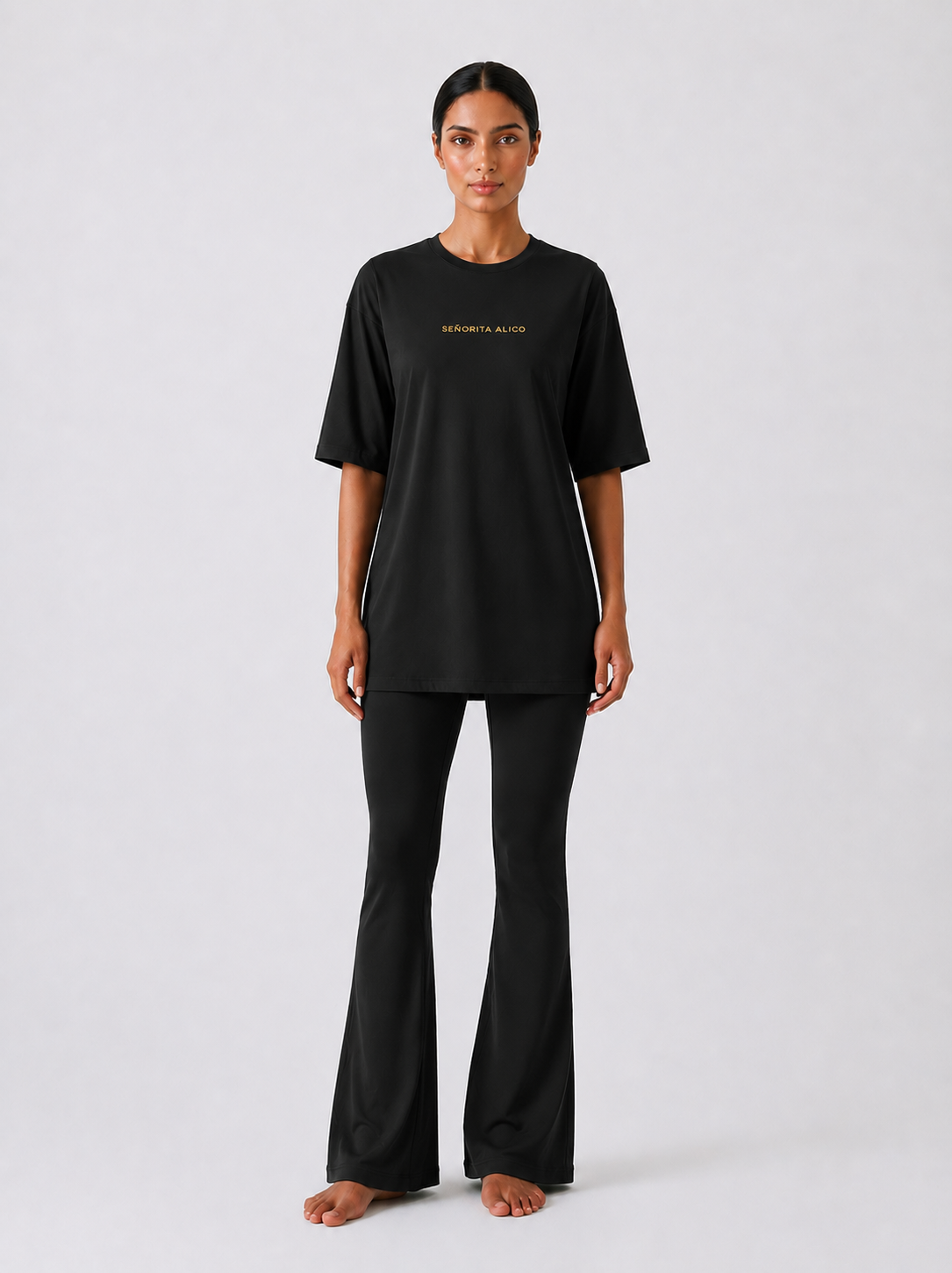 Maryam Modest Oversized Short Sleeve T-shirt - Black