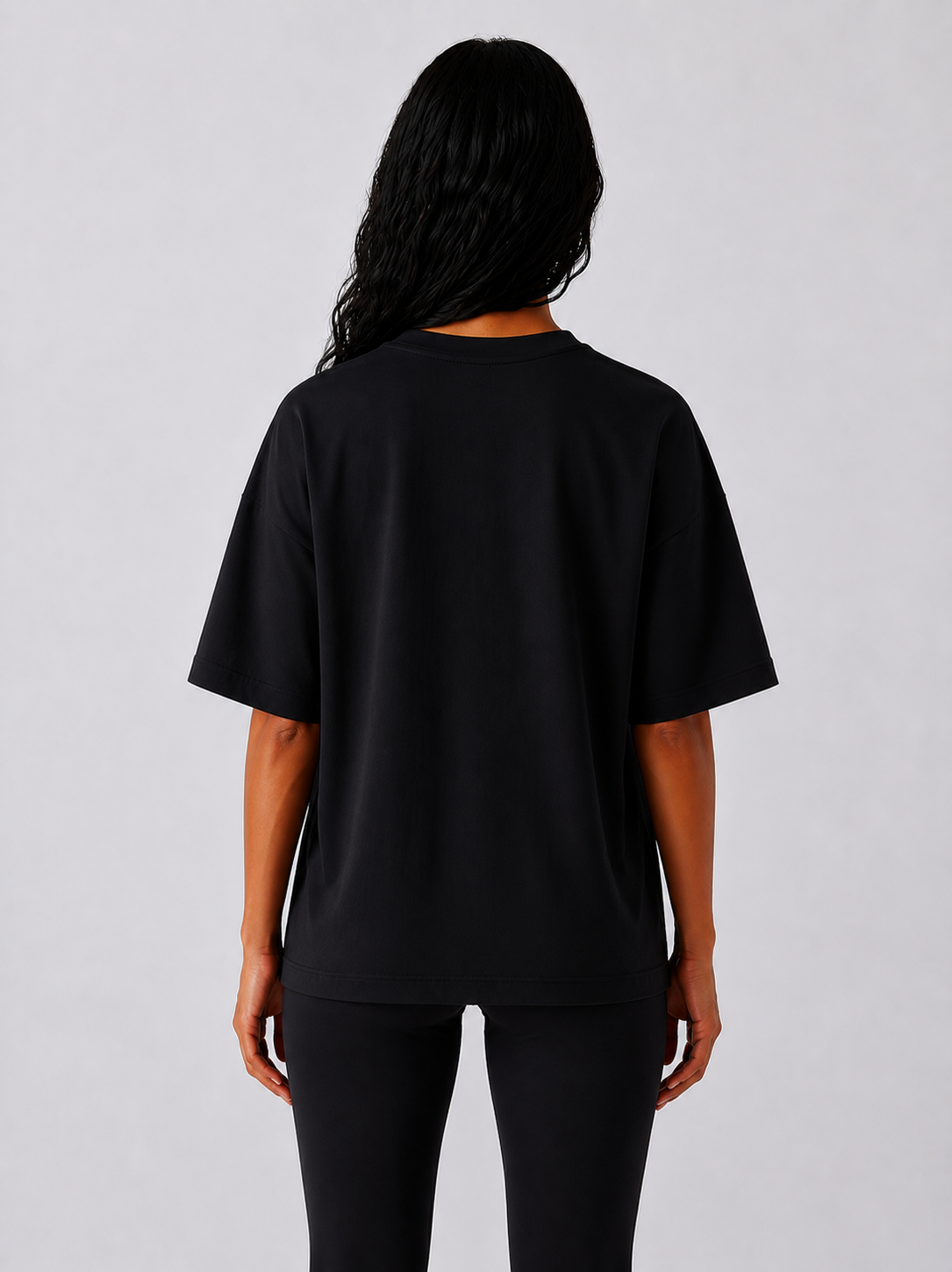 Maryam Cropped Oversized Short Sleeve T-shirt - Black
