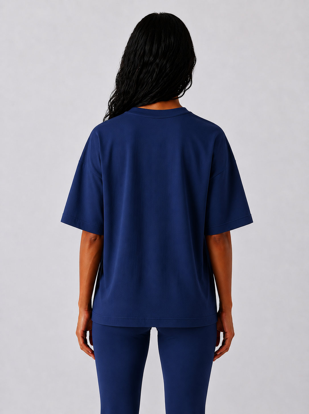 Maryam Cropped Oversized Short Sleeve T-shirt - Blue