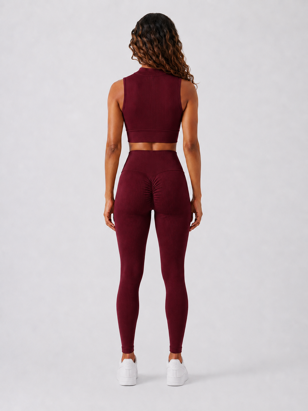 Sara Short Sleeve Zipper Top - Dark Burgundy