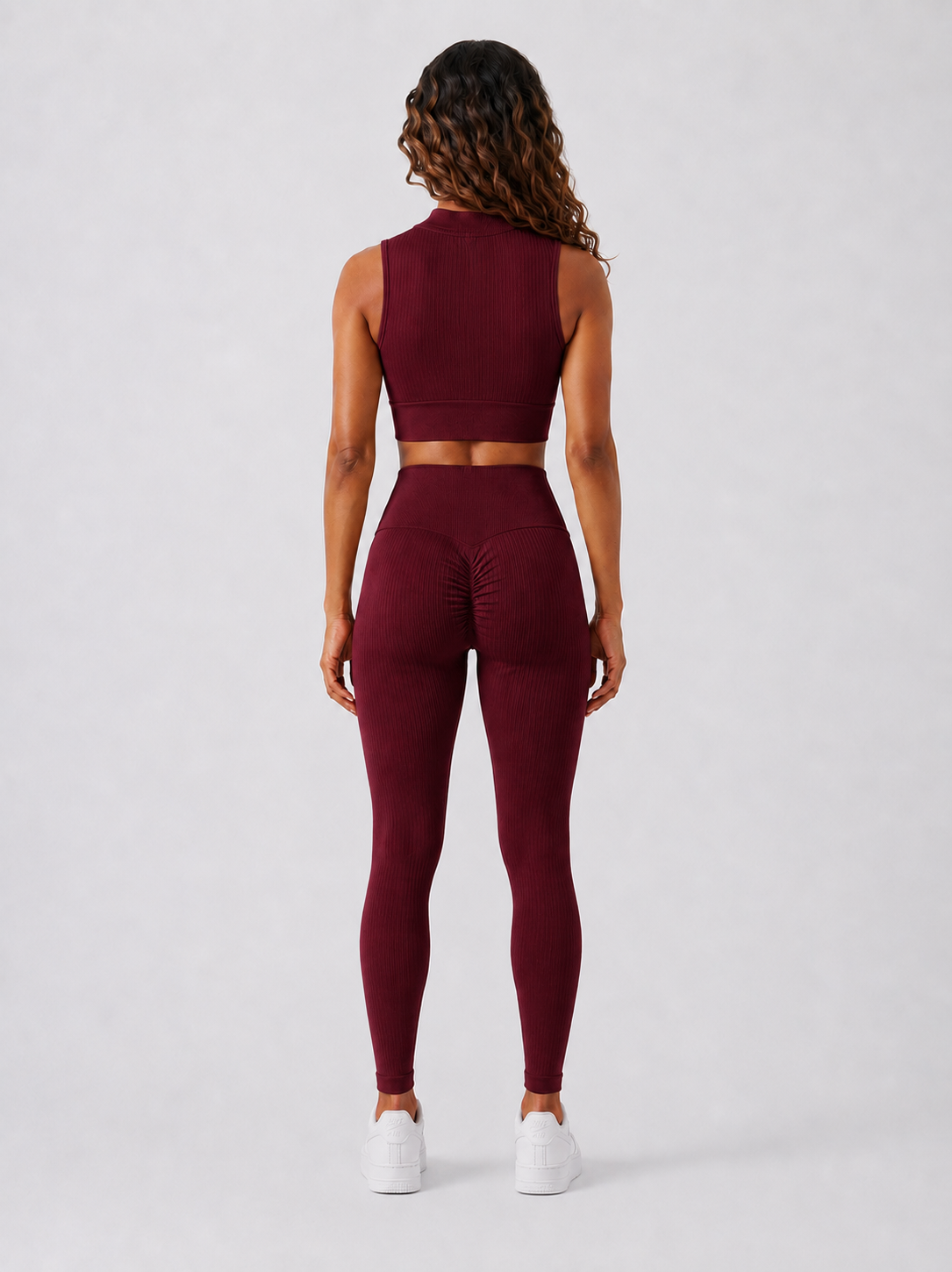 Sara Short Sleeve Zipper Top - Dark Burgundy