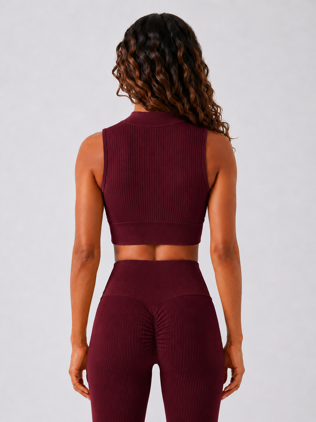 Sara Short Sleeve Zipper Top - Dark Burgundy