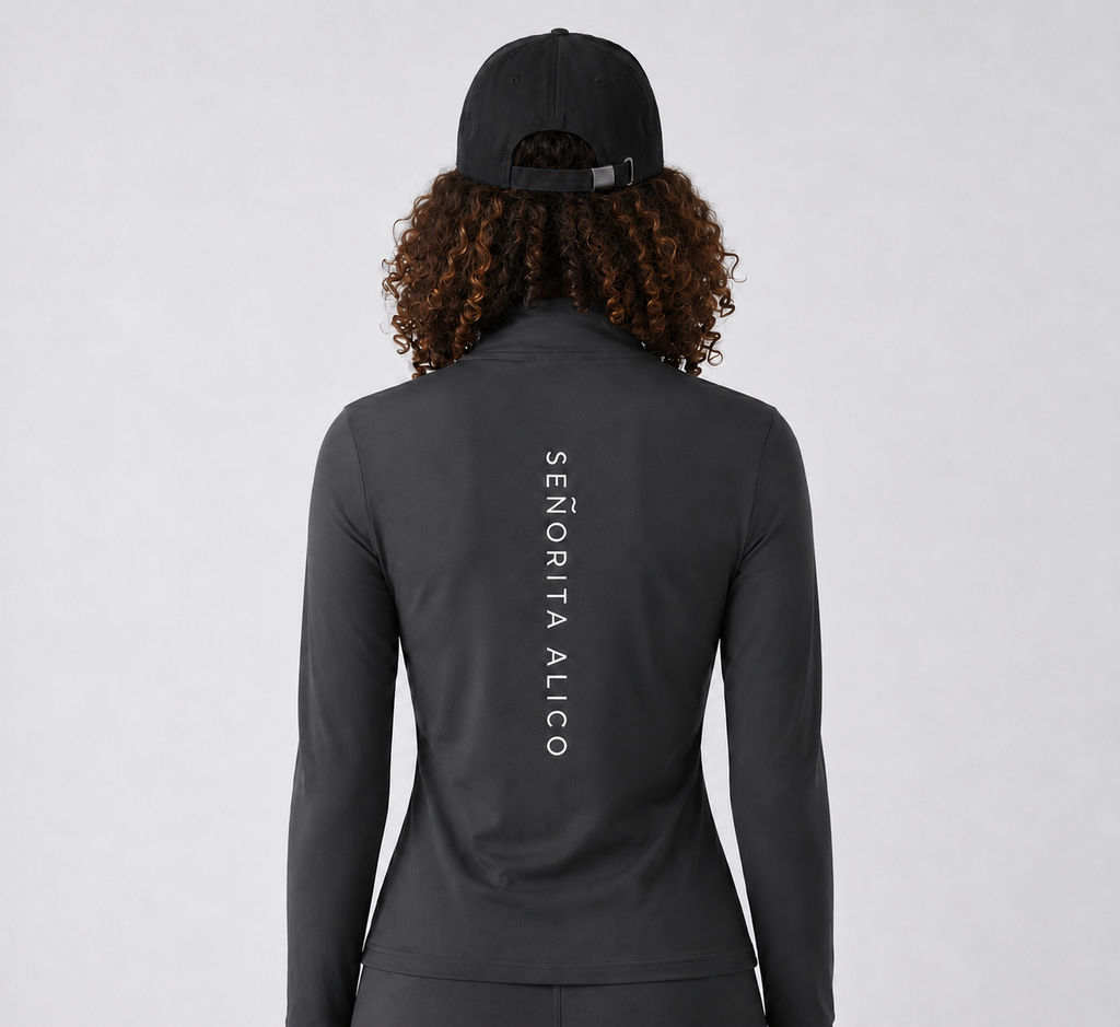 Sabrina Long Sleeve Zipper Top - Grey