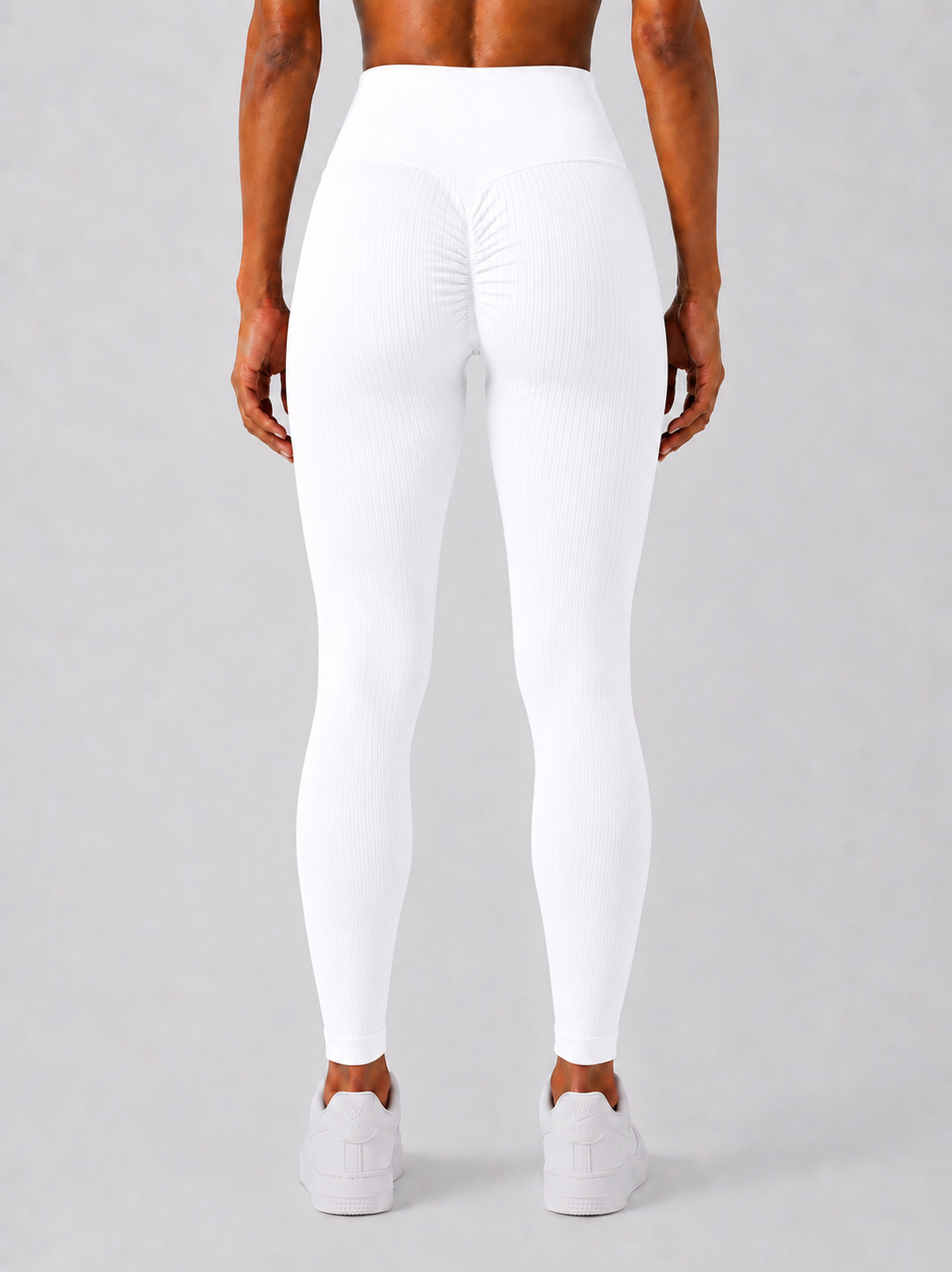 Sara Ribbed Leggings - White