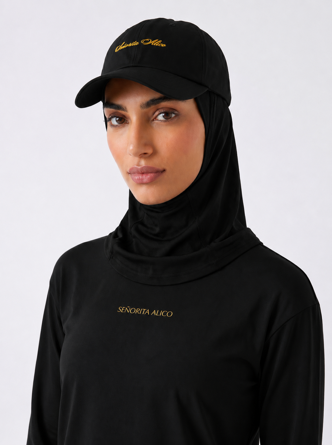 Swara Cotton Baseball Cap - Black