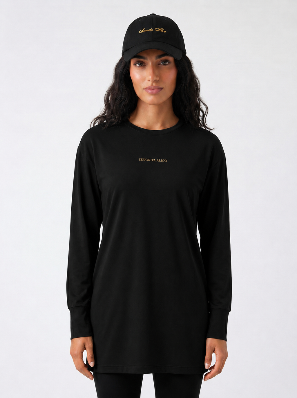Swara Cotton Baseball Cap - Black