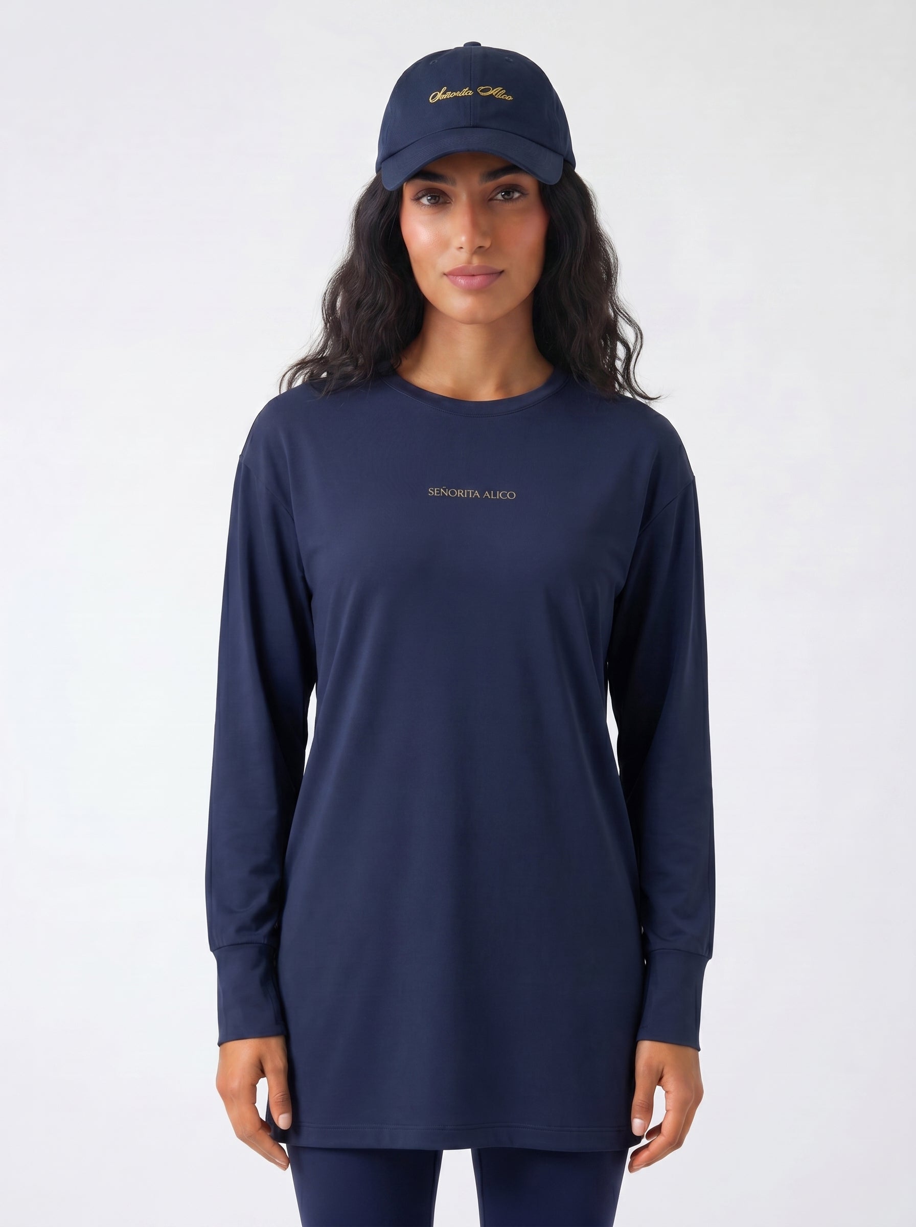 Swara Cotton Baseball Cap - Navy Blue