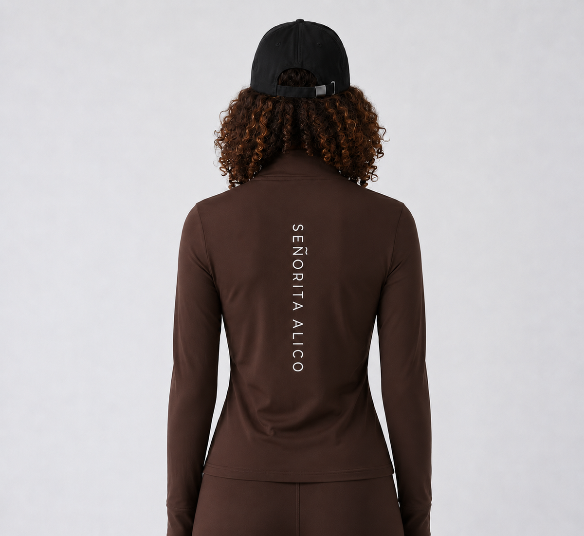 Sabrina Long Sleeve Zipper Top - Brown