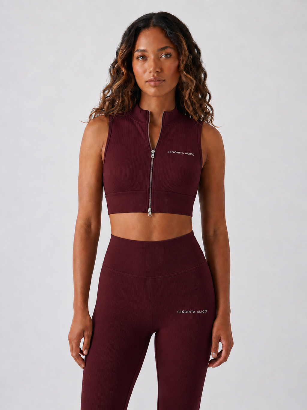 Sara Short Sleeve Zipper Top - Dark Burgundy
