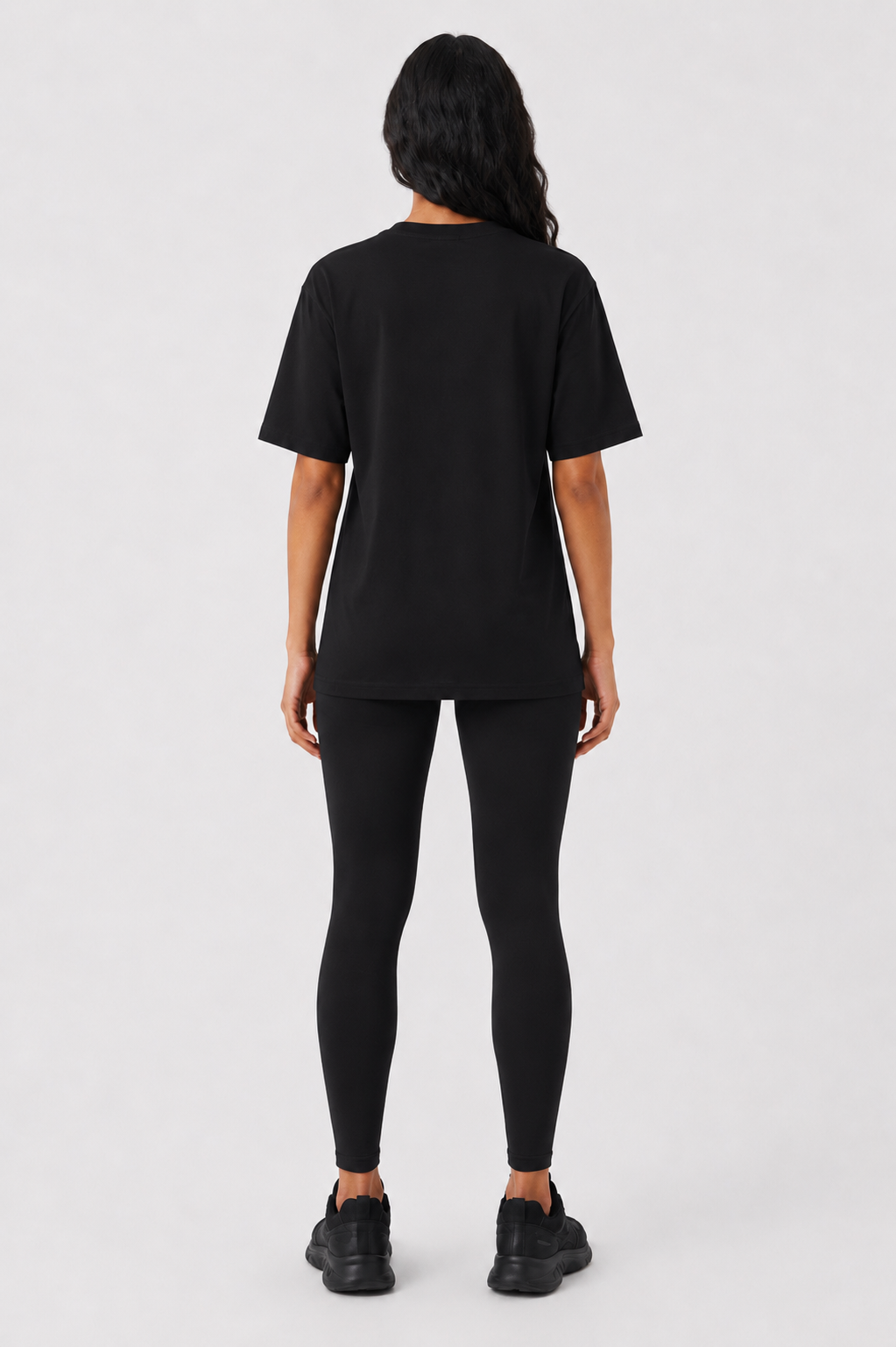 Maryam Cropped Oversized Short Sleeve T-shirt - Black