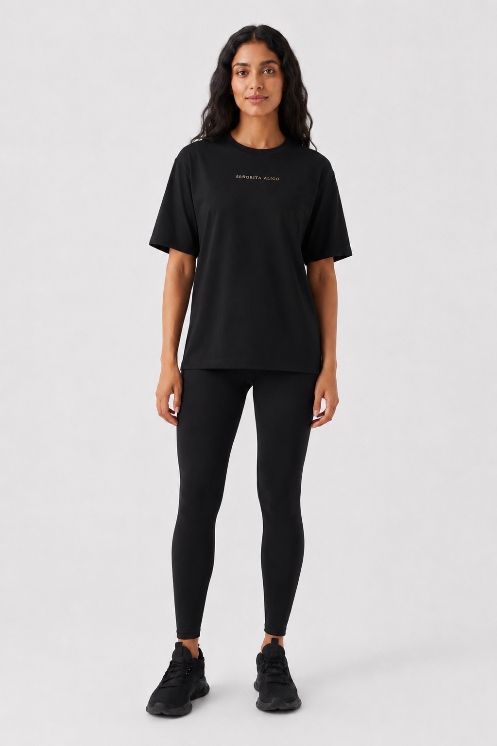 Maryam Cropped Oversized Short Sleeve T-shirt - Black