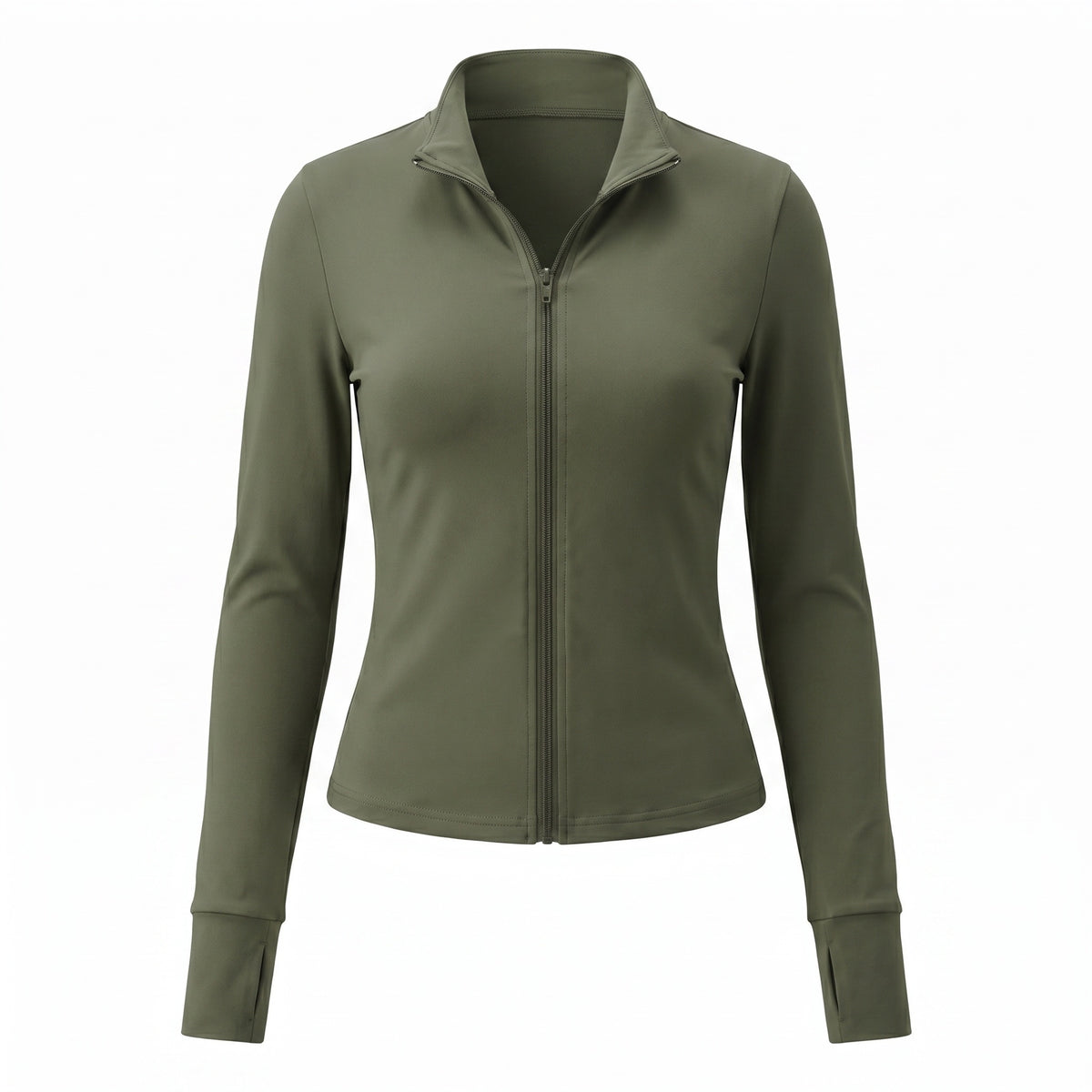 Sabrina Long Sleeve Zipper Top - Jungle Green