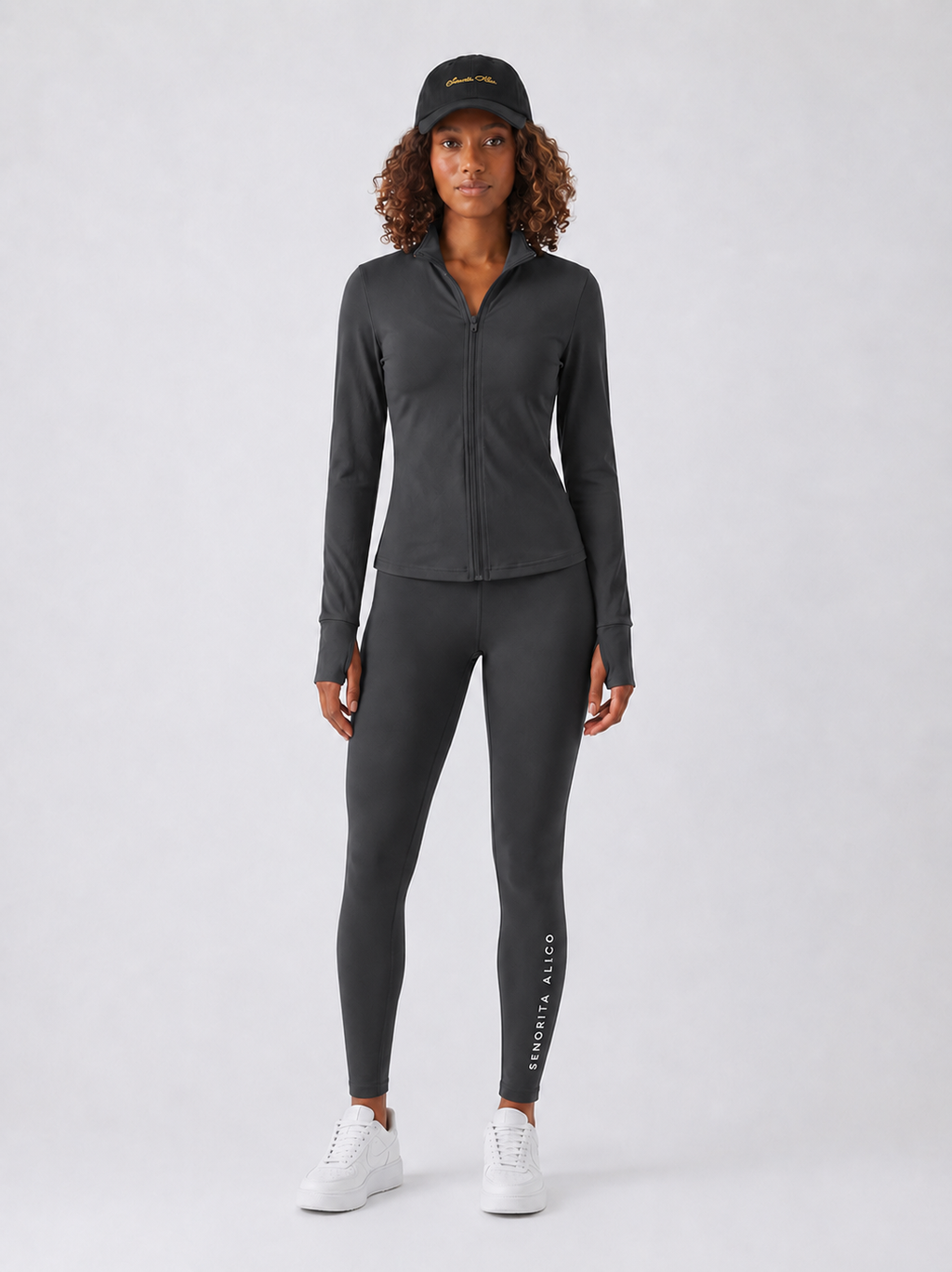 Sabrina Long Sleeve Zipper Top - Grey