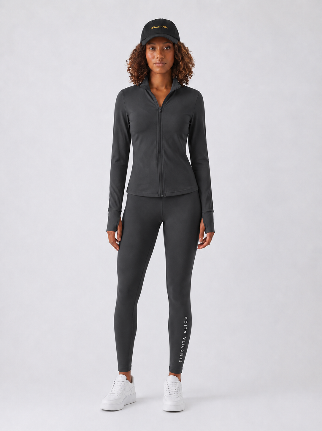 Sabrina Long Sleeve Zipper Top - Grey