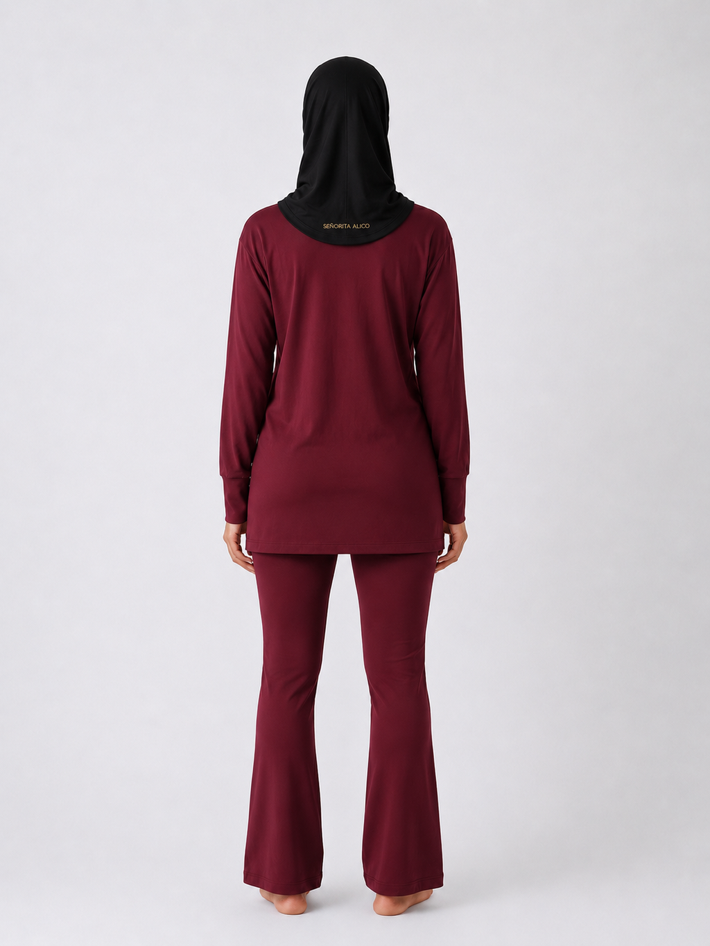 Maryam Modest Oversized Long Sleeve T-shirt - Classic Wine