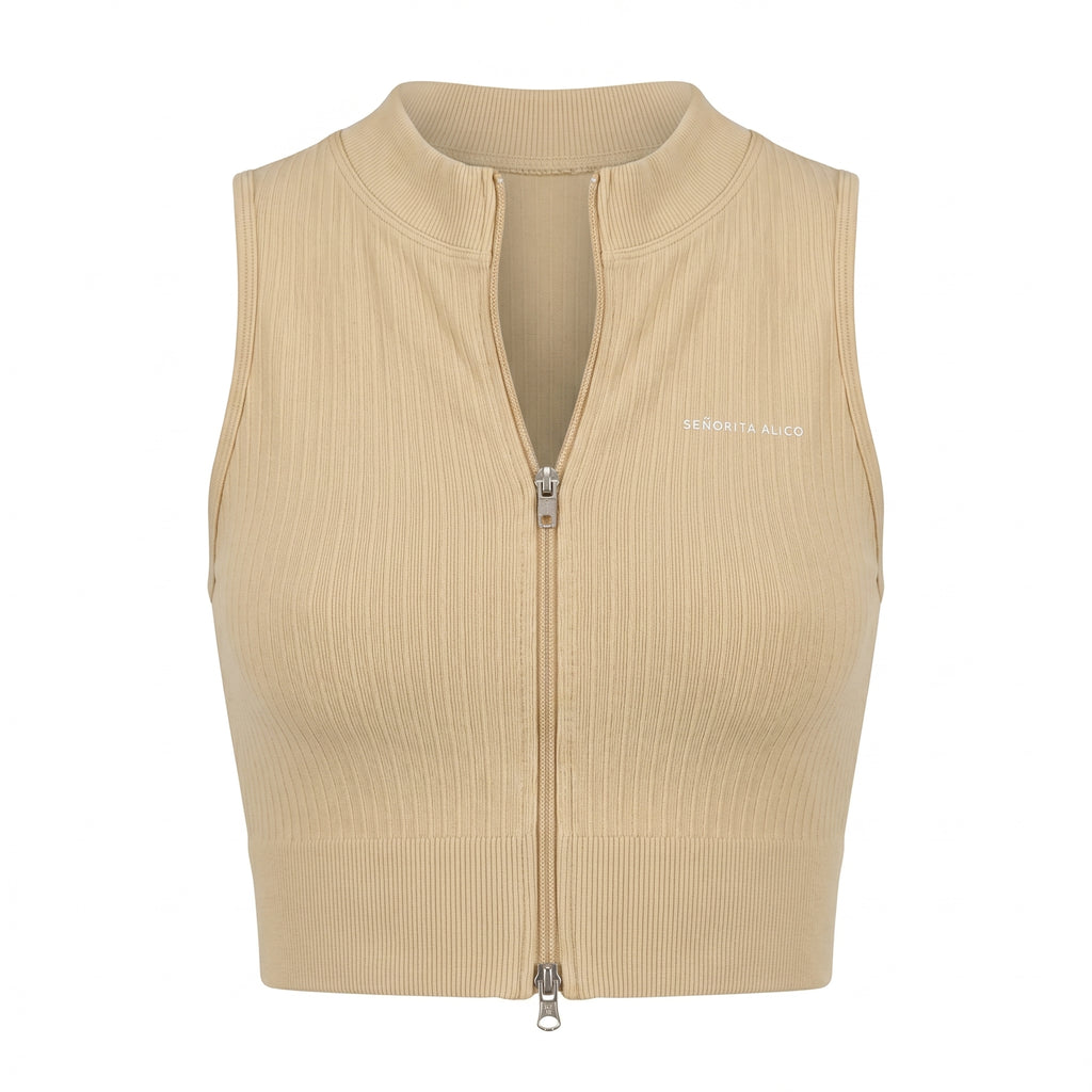 Sara Short Sleeve Zipper Top - Butter Yellow